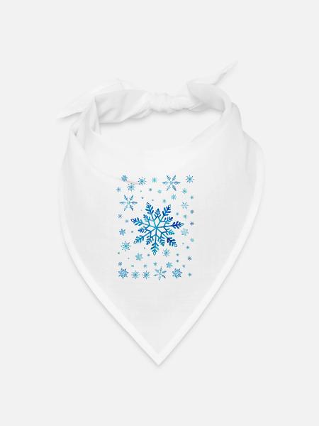 Schneeflocken für sie und ihn - Bandana Dreieckstuch - Weiß