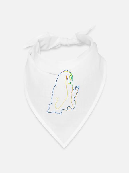 Bunter Geist - Bandana Dreieckstuch - Weiß