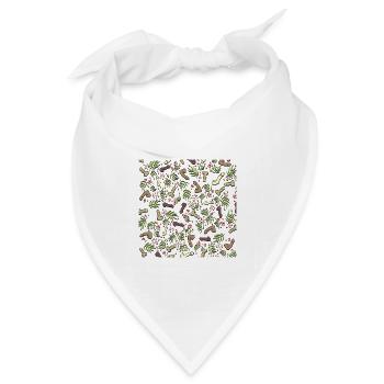 Penis Muster Blumen Versaute Geschenkidee Geschenk - Bandana Dreieckstuch - Weiß - Vorne