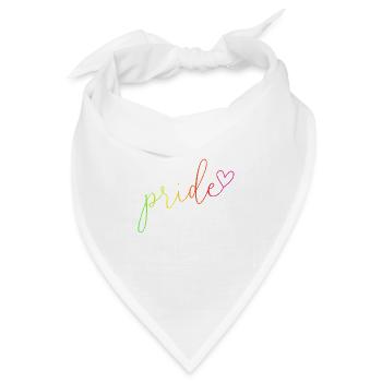 Pride Regenbogen Farben Schrift - Bandana Dreieckstuch - Weiß - Vorne