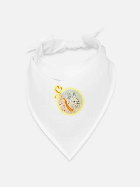 Frenchbulldog - Bandana Dreieckstuch - Weiß