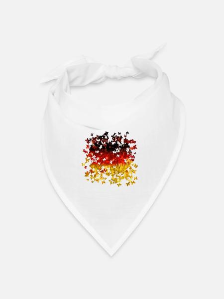 03 Deutschlandflagge Deutschlandfahne romantisch - Bandana Dreieckstuch - Weiß
