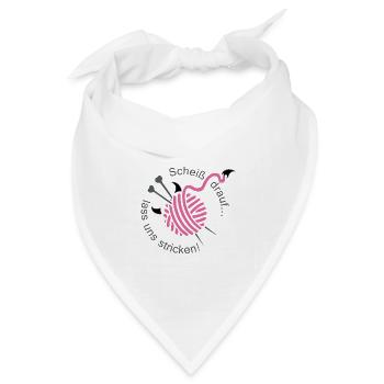 Stricken Hobby Handarbeit Stricknadel Geschenk - Bandana Dreieckstuch - Weiß - Vorne