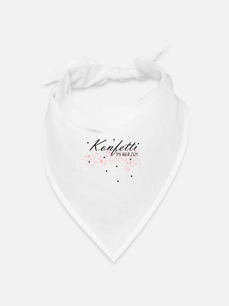 Konfetti im Herzen - Bandana Dreieckstuch - Weiß
