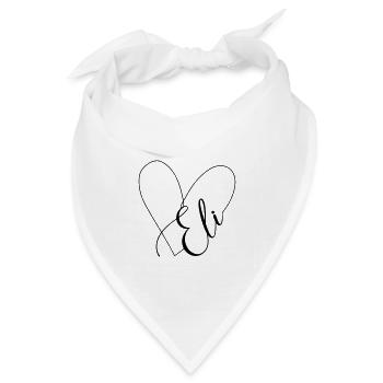Eli Name Herzlinie - Bandana Dreieckstuch - Weiß - Vorne