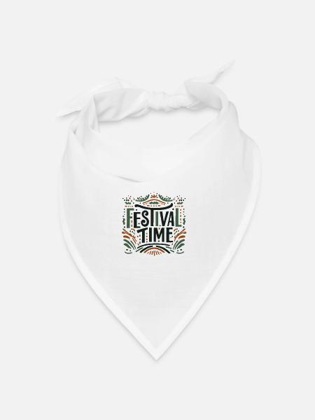 Festival Zeit - Bandana Dreieckstuch - Weiß