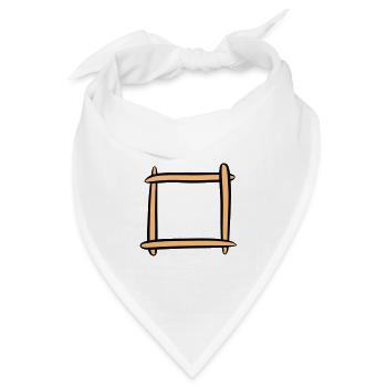 Dekorativer Holzrahmen / Bilderrahmen. Vorlage. - Bandana Dreieckstuch - Weiß - Vorne