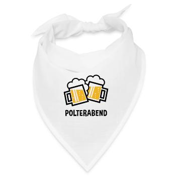 Polterabend (JGA Bier Bayrische Bierkrüge / 2C) - Bandana Dreieckstuch - Weiß - Vorne
