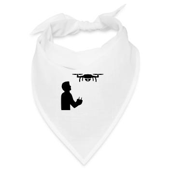 Drohne - Bandana Dreieckstuch - Weiß - Vorne