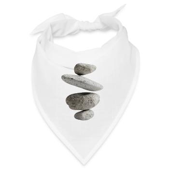 Steine - Bandana Dreieckstuch - Weiß - Vorne