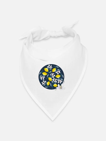 Zitronenblüten - Bandana Dreieckstuch - Weiß
