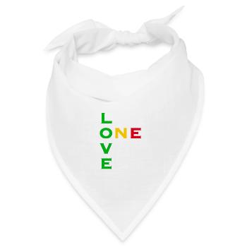 Eine Liebe - grün gelb rot - Bandana Dreieckstuch - Weiß - Vorne