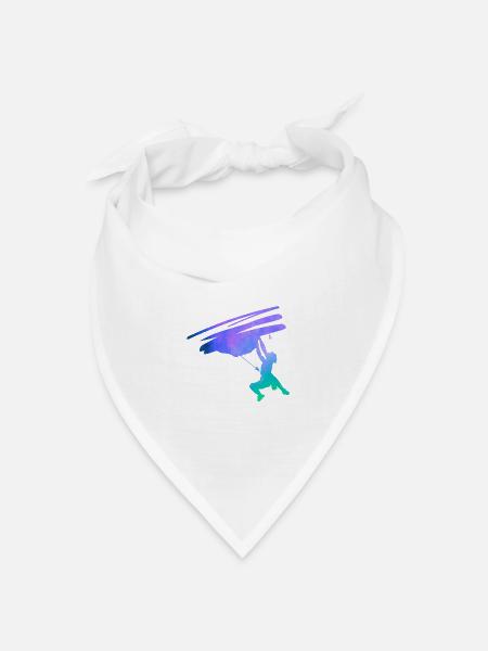 Silhouette skizzenhafter Klettersteiger - Bandana Dreieckstuch - Weiß