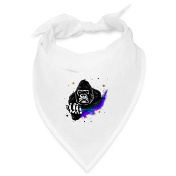 Gorilla Nebula | KI Kunst | AI generated Art - Bandana Dreieckstuch - Weiß - Vorne