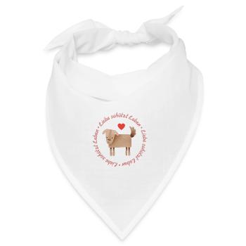 Liebe schützt Leben – Hund - Bandana Dreieckstuch - Weiß - Vorne