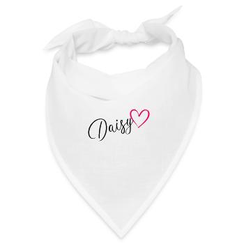 Daisy Name Vorname Herz pink - Bandana Dreieckstuch - Weiß - Vorne