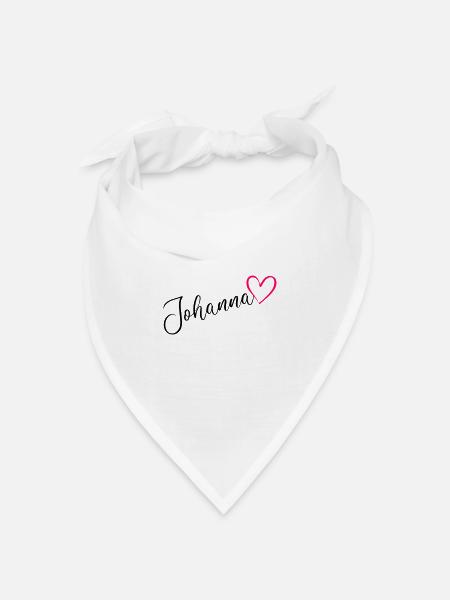 Johanna Name Vorname Herz pink - Bandana Dreieckstuch - Weiß