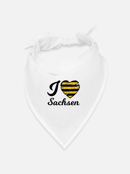 Ich liebe Sachsen - Bandana Dreieckstuch - Weiß