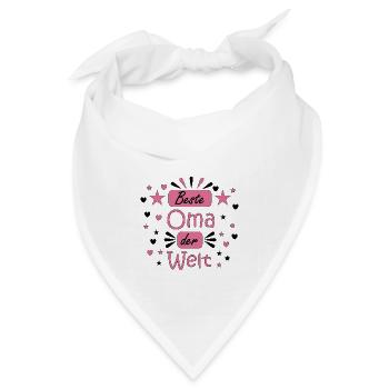 Beste Oma der Welt - Bandana Dreieckstuch - Weiß - Vorne