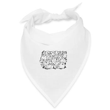 Funny, Crazy, Cute Sloth Doodle - Bandana Dreieckstuch - Weiß - Vorne