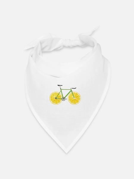 LEMON BIKE ZITRONEN FAHRRAD - Bandana Dreieckstuch - Weiß