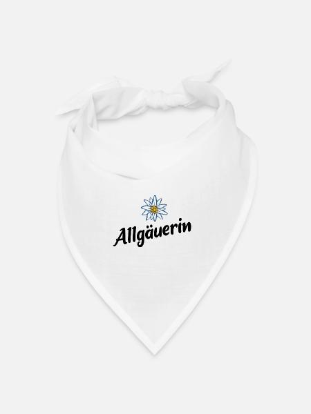 Allgäuerin - Alpen Edelweiß aus dem Allgäu - Bandana Dreieckstuch - Weiß