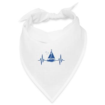 Segeln Herzschlag Segelboot Segler - Bandana Dreieckstuch - Weiß - Vorne