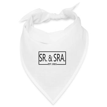 Sr. & Sra. Est. 2022 - Hochzeitsgeschenk für Männer & Frauen - Bandana Dreieckstuch - Weiß - Vorne