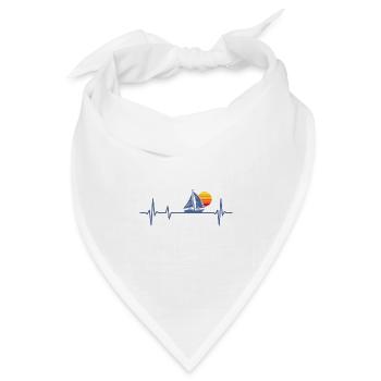 Segeln Herzschlag Segler Segelboot Kapitän - Bandana Dreieckstuch - Weiß - Vorne