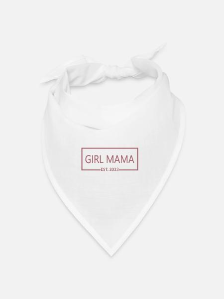 Mädchen Mama Est. 2023 Baby Shower Schwangerschaft Enthüllung - Bandana Dreieckstuch - Weiß