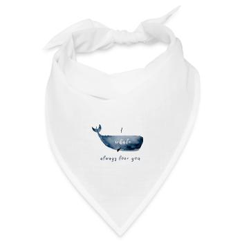 Wal Liebe - Bandana Dreieckstuch - Weiß - Vorne