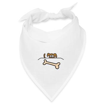 Knochenhund - Bandana Dreieckstuch - Weiß - Vorne