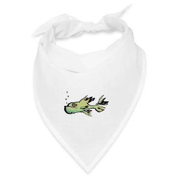 Fisch - Bandana Dreieckstuch - Weiß - Vorne