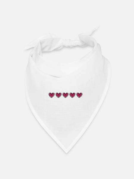 herzen symbol love herz - Bandana Dreieckstuch - Weiß