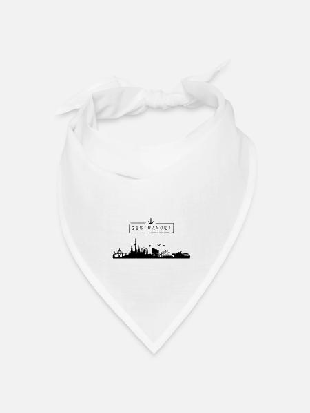 Skyline Hansestadt Hamburg | Gestrandet | HH - Bandana Dreieckstuch - Weiß