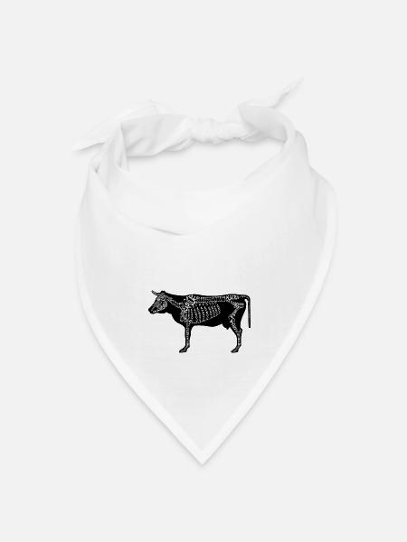 Rind-Skelett - Bandana Dreieckstuch - Weiß