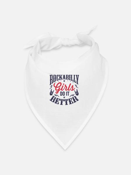 Rockabilly Girl - Bandana Dreieckstuch - Weiß
