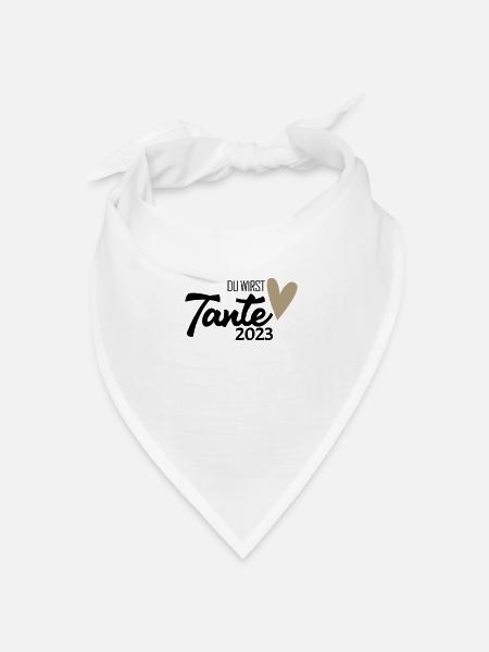 Tante 2023 - Werdende Tante - Tante werden - Bandana Dreieckstuch - Weiß