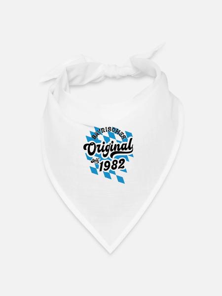 Bayrisches Original seit 1982 Geburtstag - Bandana Dreieckstuch - Weiß