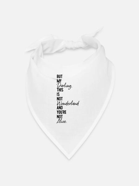 Alice Wonderland - Bandana Dreieckstuch - Weiß