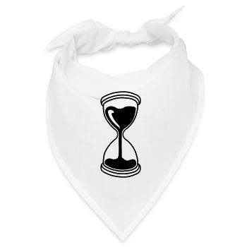 sekundenglas sanduhr zeit laeuft ab anzeige fallen - Bandana Dreieckstuch - Weiß - Vorne