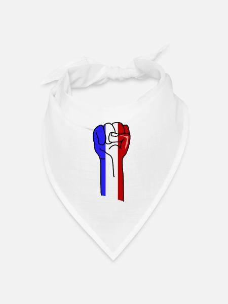 Es lebe Frankreich, SOVEREIGN Leute, Faust erhoben - Bandana Dreieckstuch - Weiß