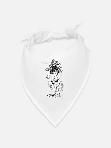 geisha hiding two tanto under sleeves - Bandana Dreieckstuch - Weiß