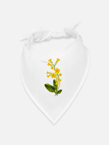 Schlüsselblume mit leuchtenden Blüten im Frühling - Bandana Dreieckstuch - Weiß