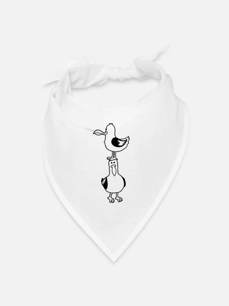 Kumpels Möwen Team Freunde - Bandana Dreieckstuch - Weiß
