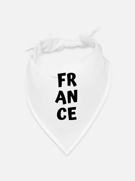 Frankreich - Bandana Dreieckstuch - Weiß