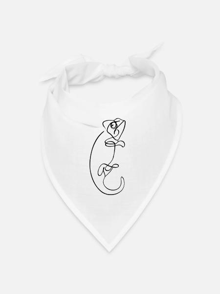 Chamäleon - Bandana Dreieckstuch - Weiß
