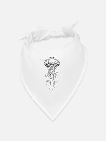 Qualle - Bandana Dreieckstuch - Weiß
