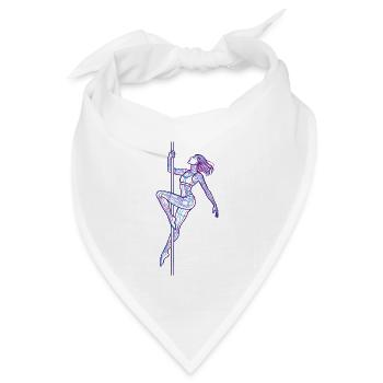 Line Art Frau Pole Dance Illustration Geschenk - Bandana Dreieckstuch - Weiß - Vorne