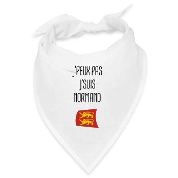 Ich kann nicht, ich bin Norman – Normandie - Bandana Dreieckstuch - Weiß - Vorne